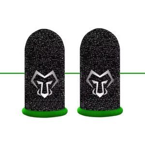 Black Finger Sleeves with Green Cuffs