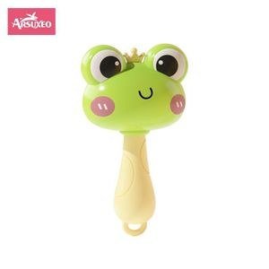 Arsuxeo Green Frog-Style Handheld Rattle
