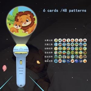 Pale Blue Toy Torch with Cartoon Projection Example