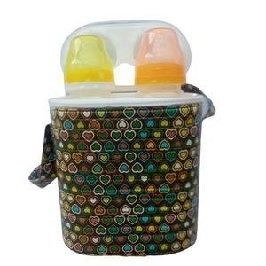 Patterned Bottle-Carrier Bag with Two Bottle Examples