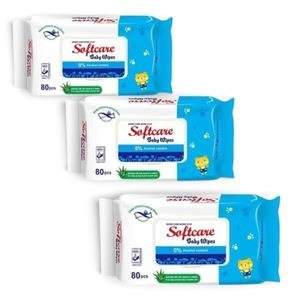 Softcare Blue and White Wipes-Pack Arrangement