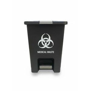 Black Pedal Bin with Biohazard Marking