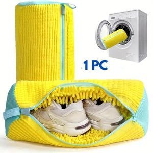 Yellow Zip-Style Shoe-Care Bag