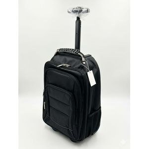 Black Trolley-Style Backpack with Raised Handle