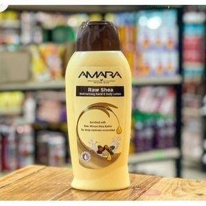 Amara Raw Shea-Labelled Lotion Bottle