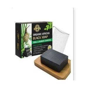 Black Soap Bar with Green Botanical Package