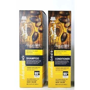Argan Oil-Labelled Shampoo and Conditioner Arrangement