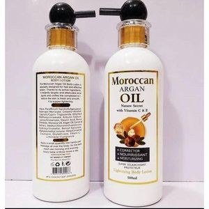Moroccan Argan Oil-Labelled Lotion Pump Bottle