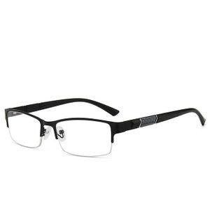Dark Half-Rim Glasses with Narrow Bridge
