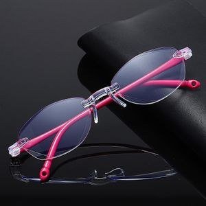 Rimless Glasses with Pink Side Arms