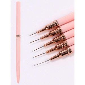 Pink Slim Nail-Brush Set with Fine Tips