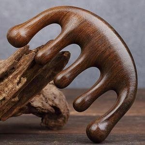 Brown Curved Comb-Style Scalp Accessory