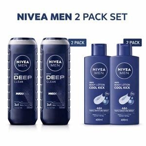 Nivea Men Deep Clean and Cool Kick Bottle Arrangement