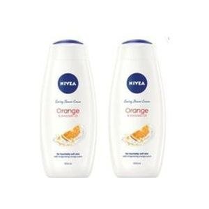 Nivea Orange and Avocado-Labelled Shower Bottle Arrangement