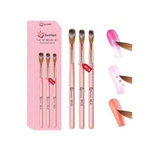 Pink-Handled Rounded Nail-Brush Arrangement