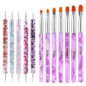 Purple Nail-Brush and Detail-Tool Arrangement