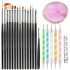 Dark Nail-Brush Arrangement with Round Palette Example