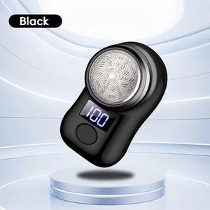 Black Compact Shaver with Round Head and Display