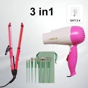 Pink Dryer and Hair-Styling Tool with Brush Examples
