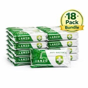 Lanzo Green Soap Packages in Stacked Arrangement