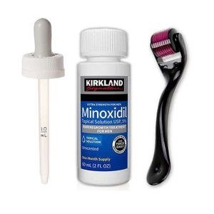 Kirkland Minoxidil-Labelled Bottle and Roller Arrangement