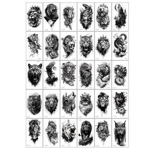 Black Animal-Design Body-Art Sticker Sheet