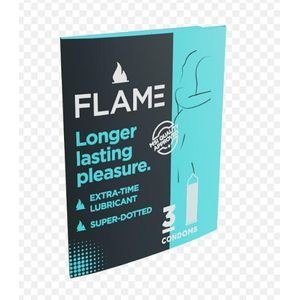 Flame Blue Packaged Condom Product