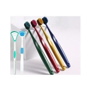 Toothbrush and Tongue-Cleaner Arrangement in Colour Examples