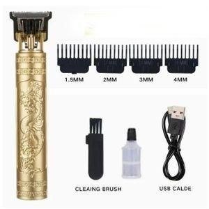 Patterned Gold-Coloured T-Bar Hair Clipper