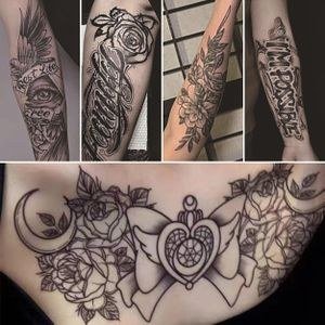 Floral Body-Art Sticker Arrangement