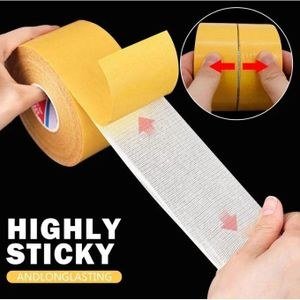 Pale Adhesive Tape Roll with Yellow Backing