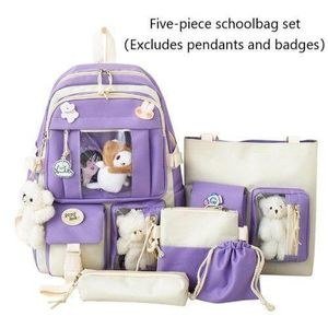 Purple Backpack and Coordinating Bag Arrangement