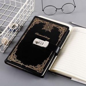 Black Decorative Notebook with Strap Closure