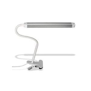 Grey Clip-Style Desk Lamp with Long Upper Head