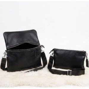Black Shoulder Bag with Smaller Companion Bag