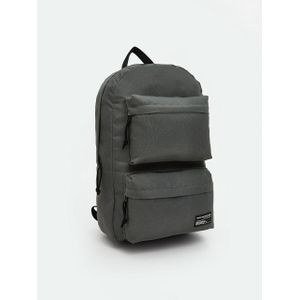 Grey Backpack with Broad Front Pocket