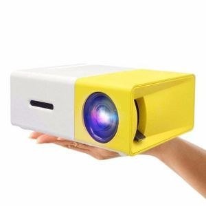 White and Yellow Handheld-Size Projector