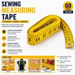 Yellow Marked Sewing-Tape Accessory
