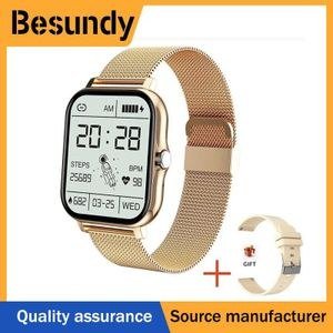 Besundly Gold-Coloured Watch with Mesh-Look Strap