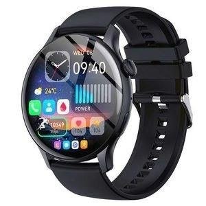 HEF Black Round Smart Watch with Colour Icon Screen