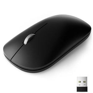 Black Computer Mouse with Small USB Receiver