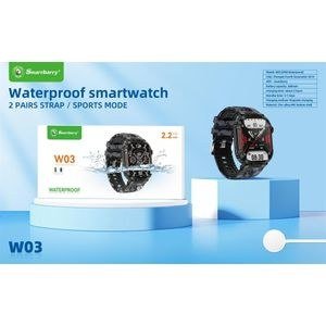 W03 Dark Round Smart Watch Package Graphic