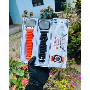 T800 Ultra Smart Watch Package with Orange and Black Straps