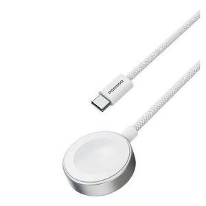 Porodo White Circular Watch Charger with Cable