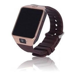 Rose-Colour Square Smart Watch with Dark Strap