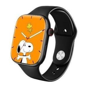 Black Smart Watch with Orange Character Screen