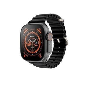 Ultra Black Smart Watch with Segmented Strap