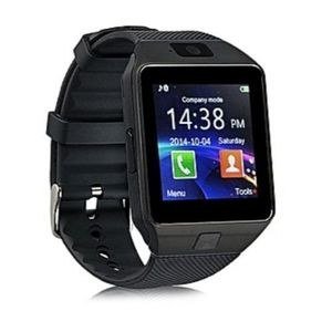Dark Square Smart Watch with Textured Strap