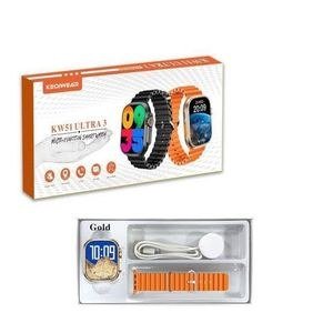 KW51 Ultra3 Smart Watch Box and Orange Strap Graphic