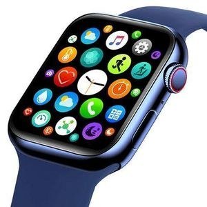 Blue Rectangular Smart Watch with Round Icon Screen